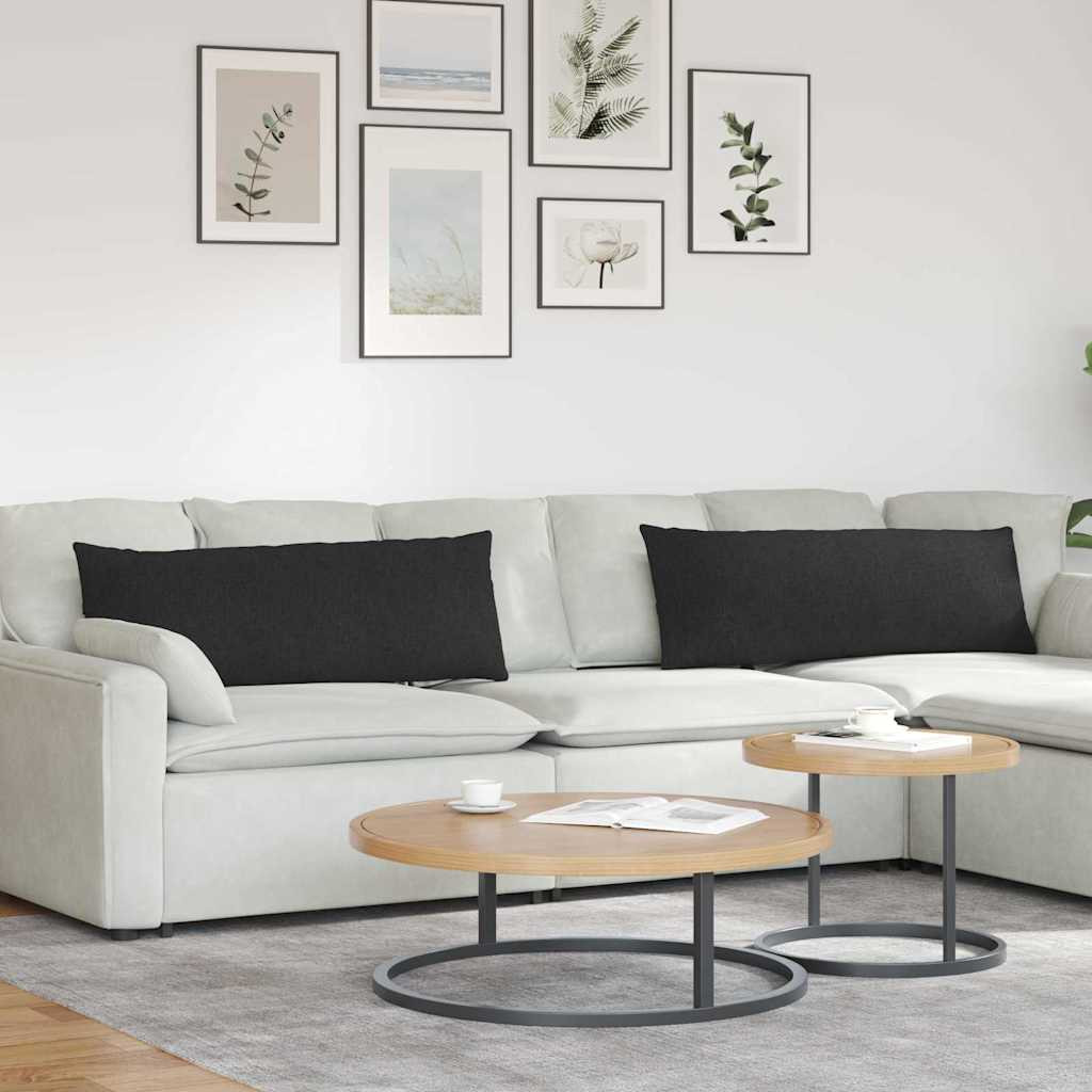 vidaXL Sofakissen 2 pcs Schwarz 120 x 40 cm Stoff