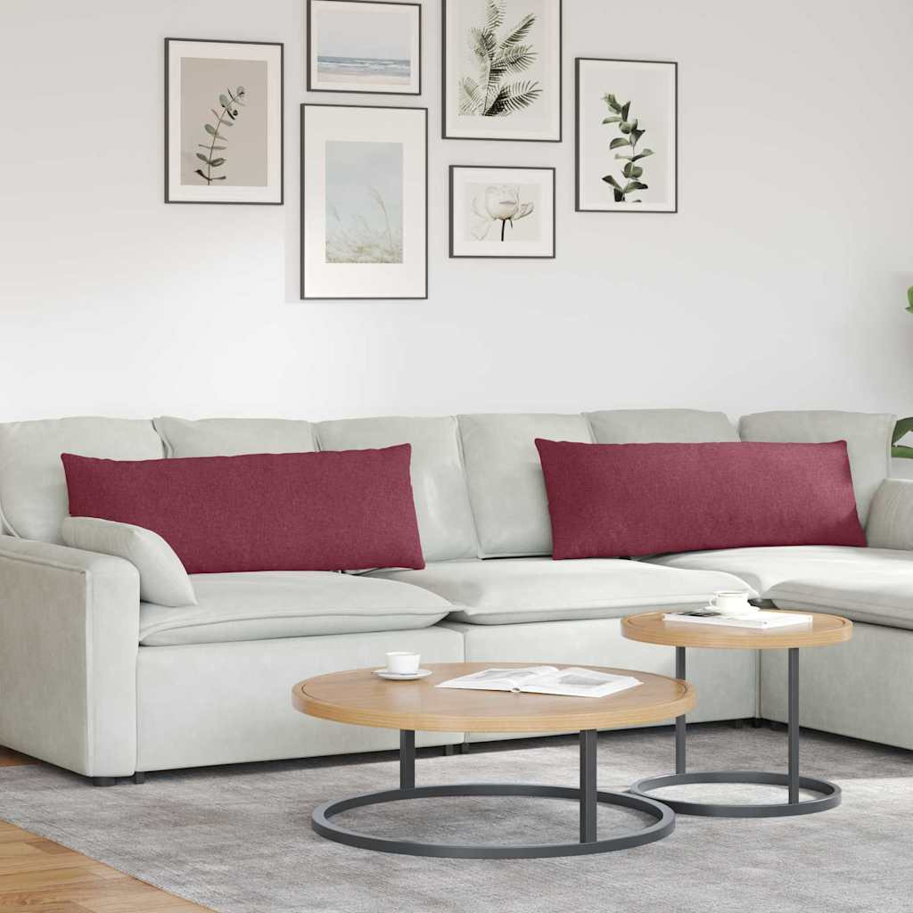 vidaXL Sofakissen 2 pcs Weinrot 120 x 40 cm Stoff