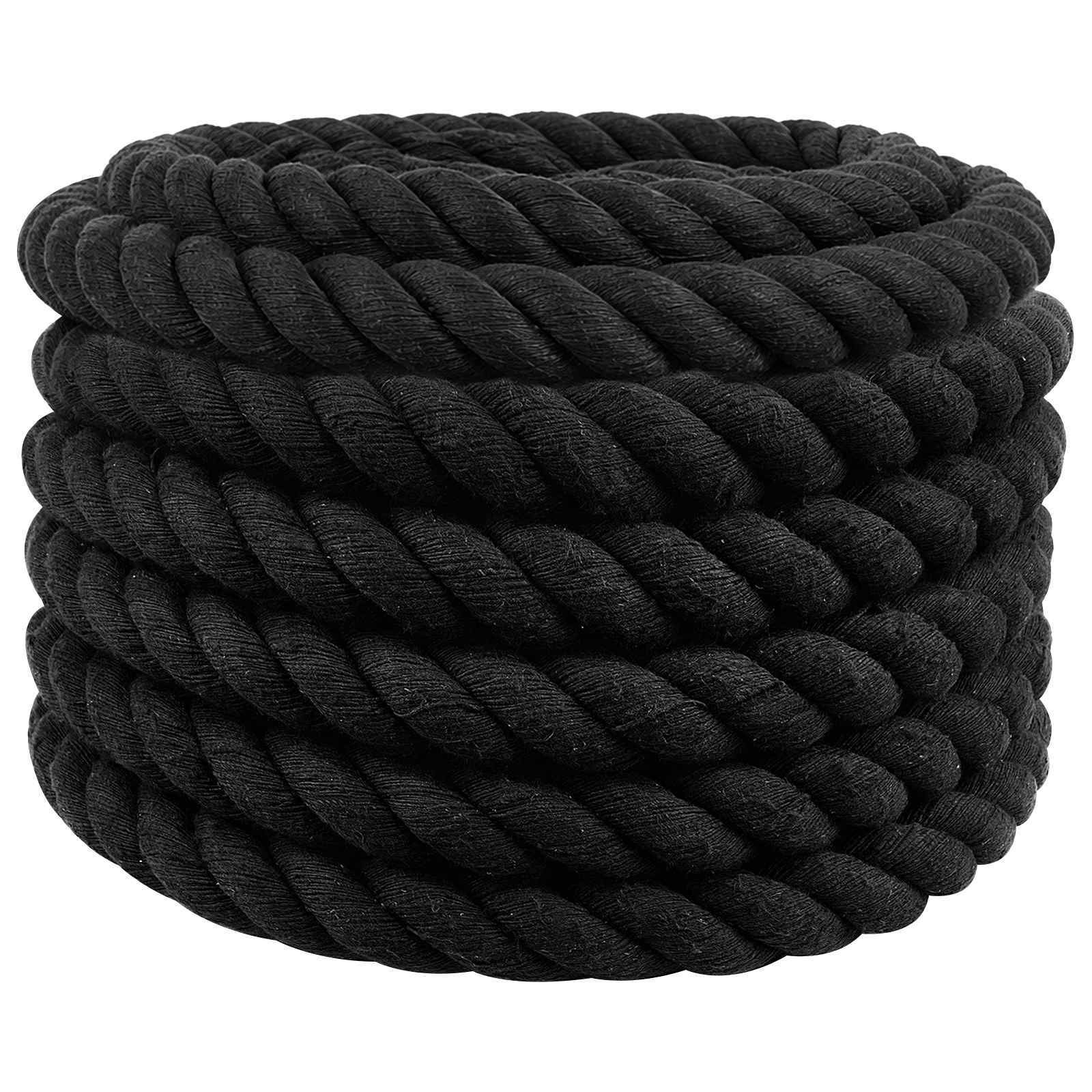 vidaXL Seil Schwarz 3,6 x 3,6 x 1000 cm Baumwolle