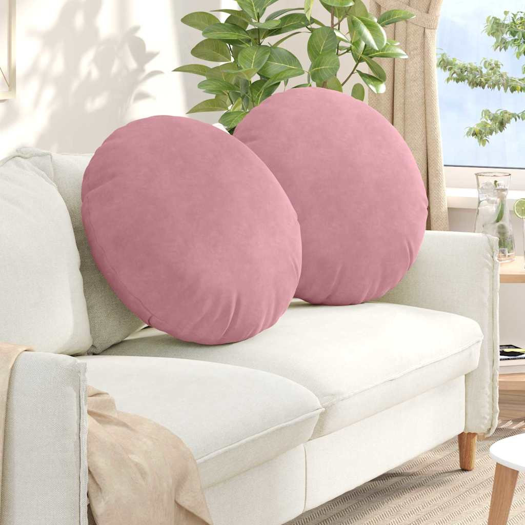 vidaXL Sitzkissen 2 pcs Rosa Ø60 x 21 cm Samt
