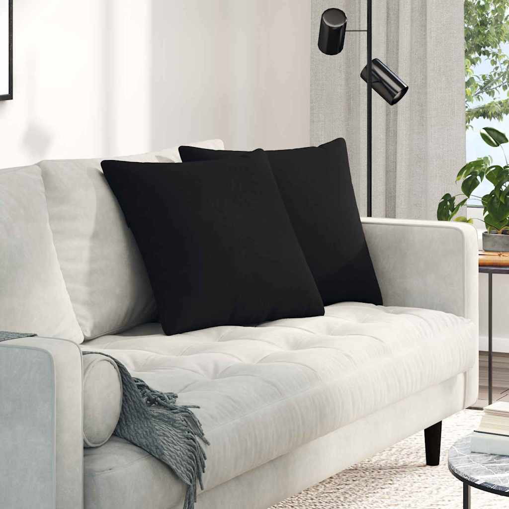 vidaXL Sofakissen 2 Stück Schwarz 50 x 50 cm Stoff