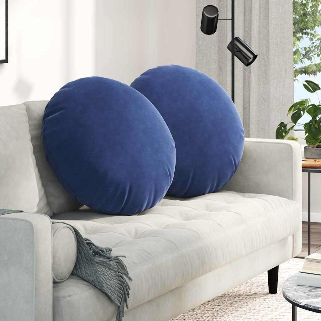 vidaXL Sitzkissen 2 pcs Polizeiblau Ø60 x 21 cm Samt