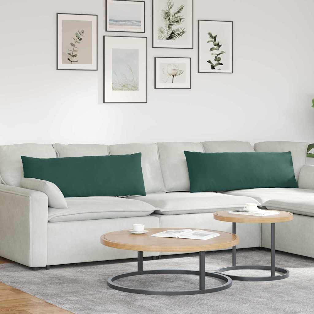 vidaXL Sofakissen 2 Stück Dunkelgrün 120 x 40 cm Cordstoff