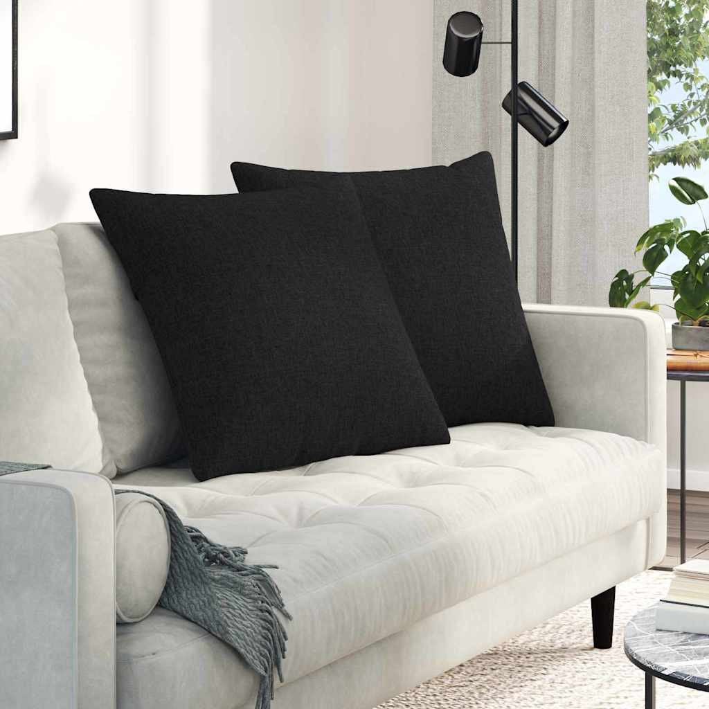 vidaXL Sofakissen 2 pcs Schwarz 60 x 60 cm Stoff
