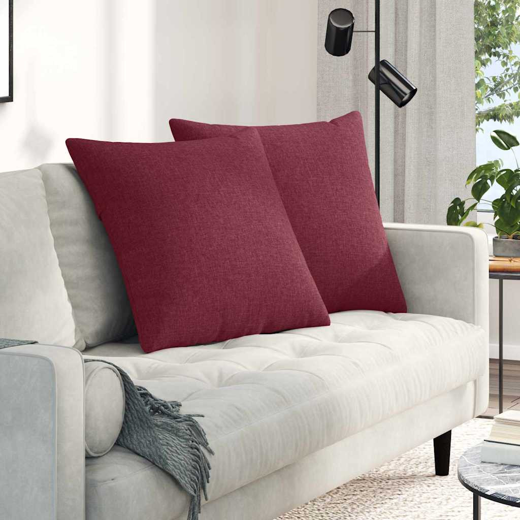 vidaXL Sofakissen 2 pcs Weinrot 60 x 60 cm Stoff