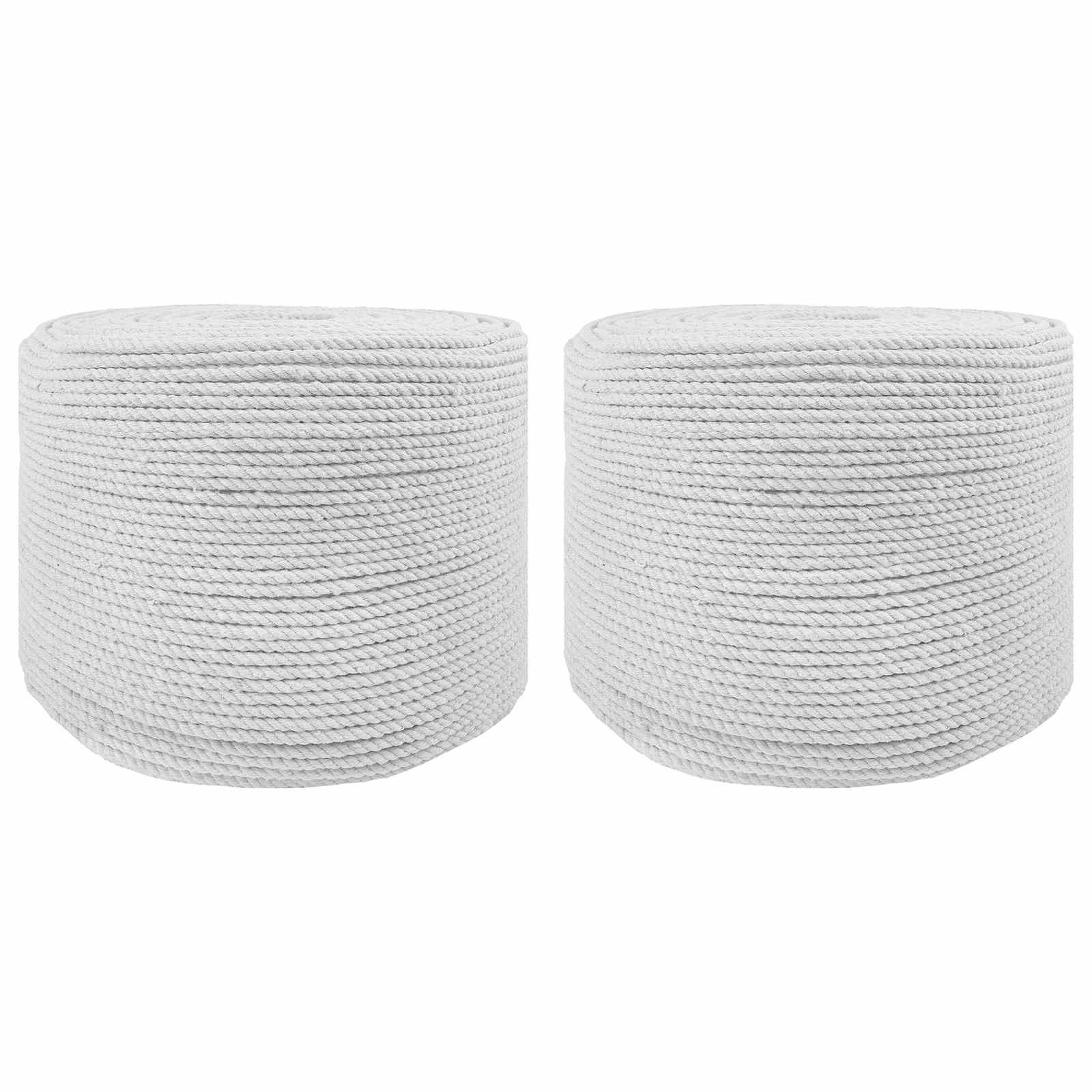 vidaXL Seil 2 pcs Weiß Baumwolle