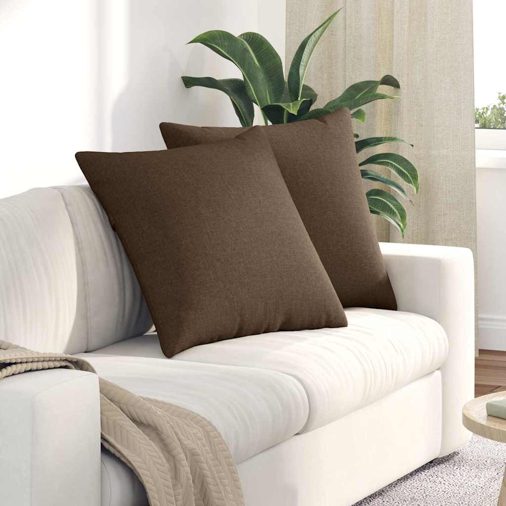 vidaXL Sofakissen 2 pcs Braun 60 x 60 cm Stoff