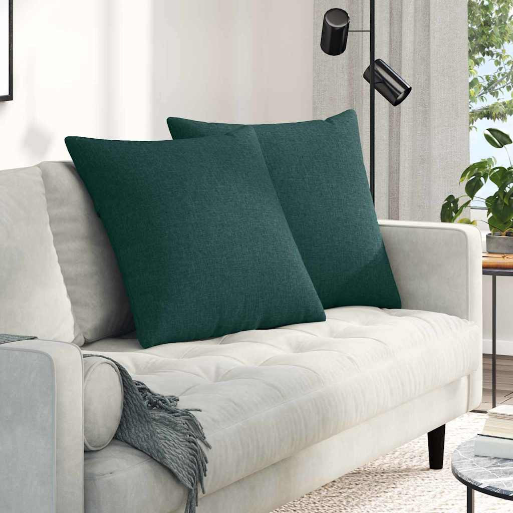 vidaXL Sofakissen 2 pcs Dunkelgrün 60 x 60 cm Stoff