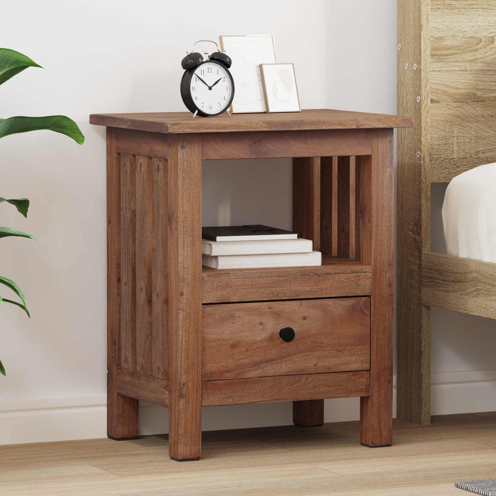 vidaXL Nachttisch Braun 41 x 30 x 50 cm Massives Mahagoni Holz