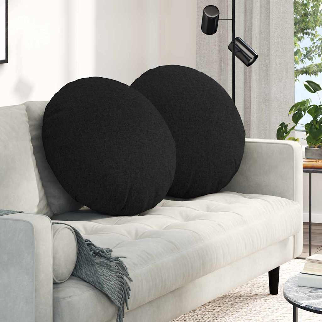 vidaXL Sitzkissen 2 pcs Schwarz Ø80 x 29 cm Stoff