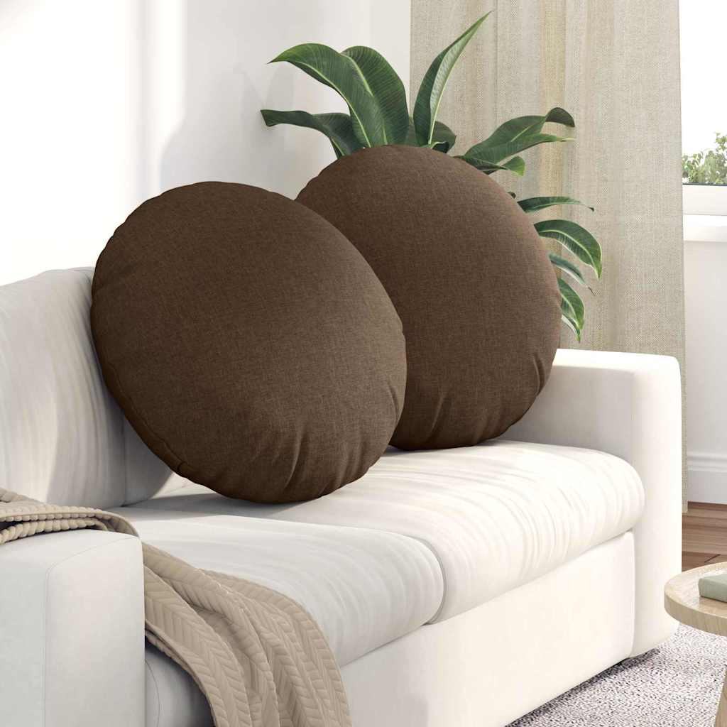 vidaXL Sitzkissen 2 pcs Braun Ø80 x 29 cm Stoff