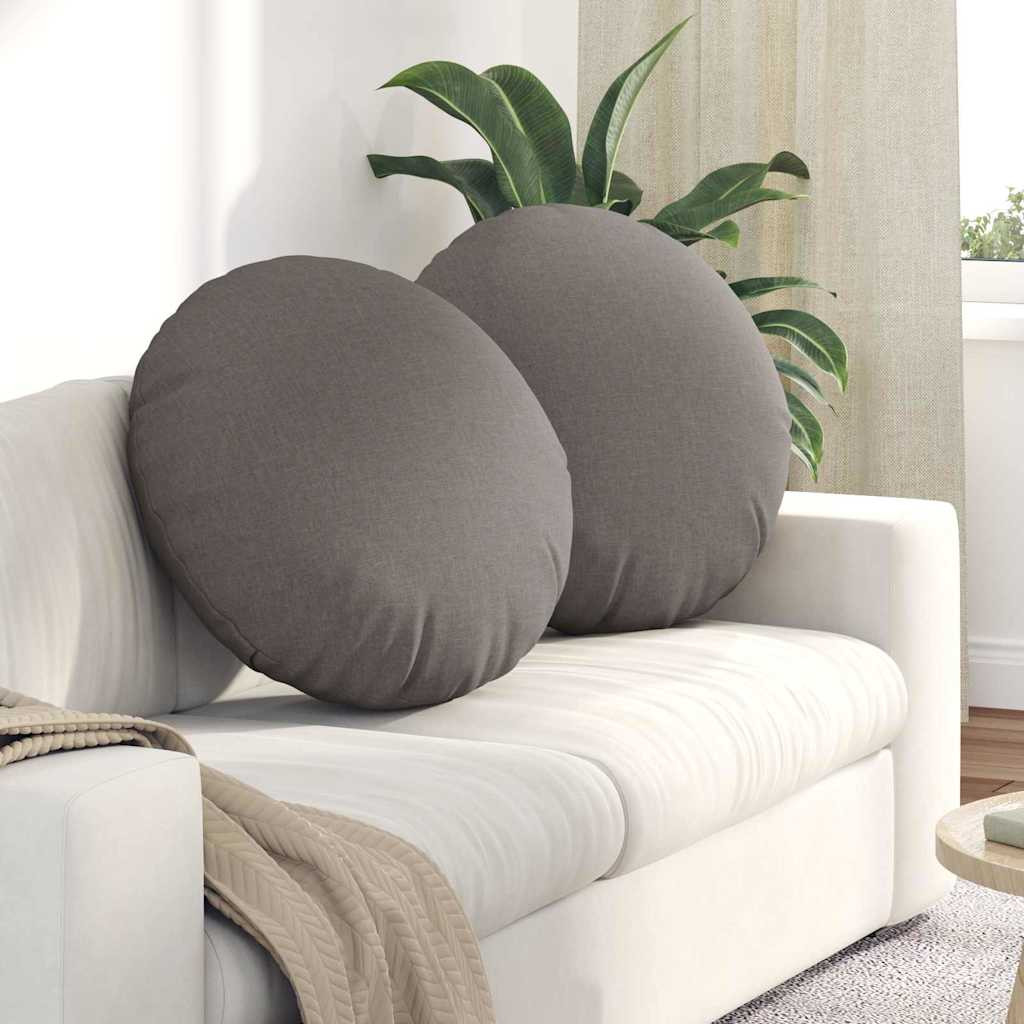 vidaXL Sitzkissen 2 pcs Taupe Ø80 x 29 cm Stoff