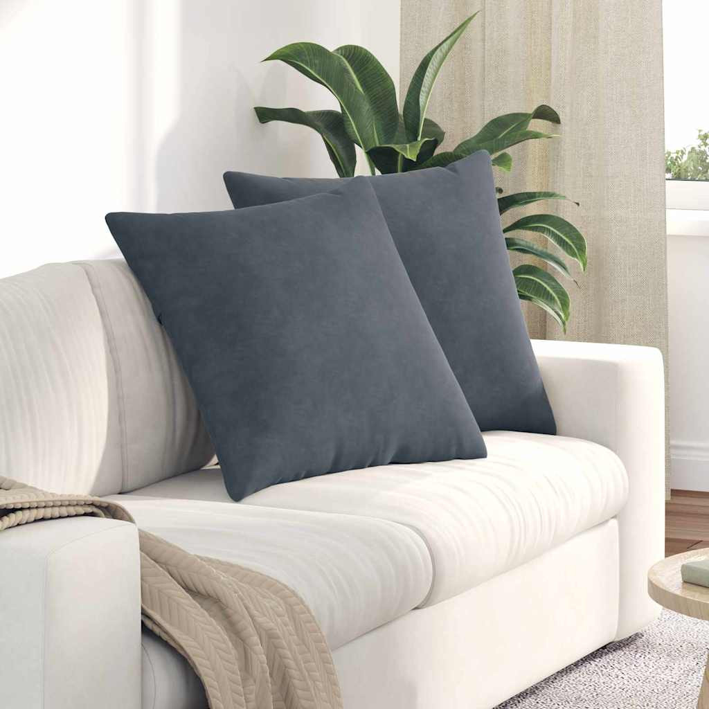 vidaXL Sofakissen 2 Stück Dunkelgrau 60 x 60 cm Cordstoff