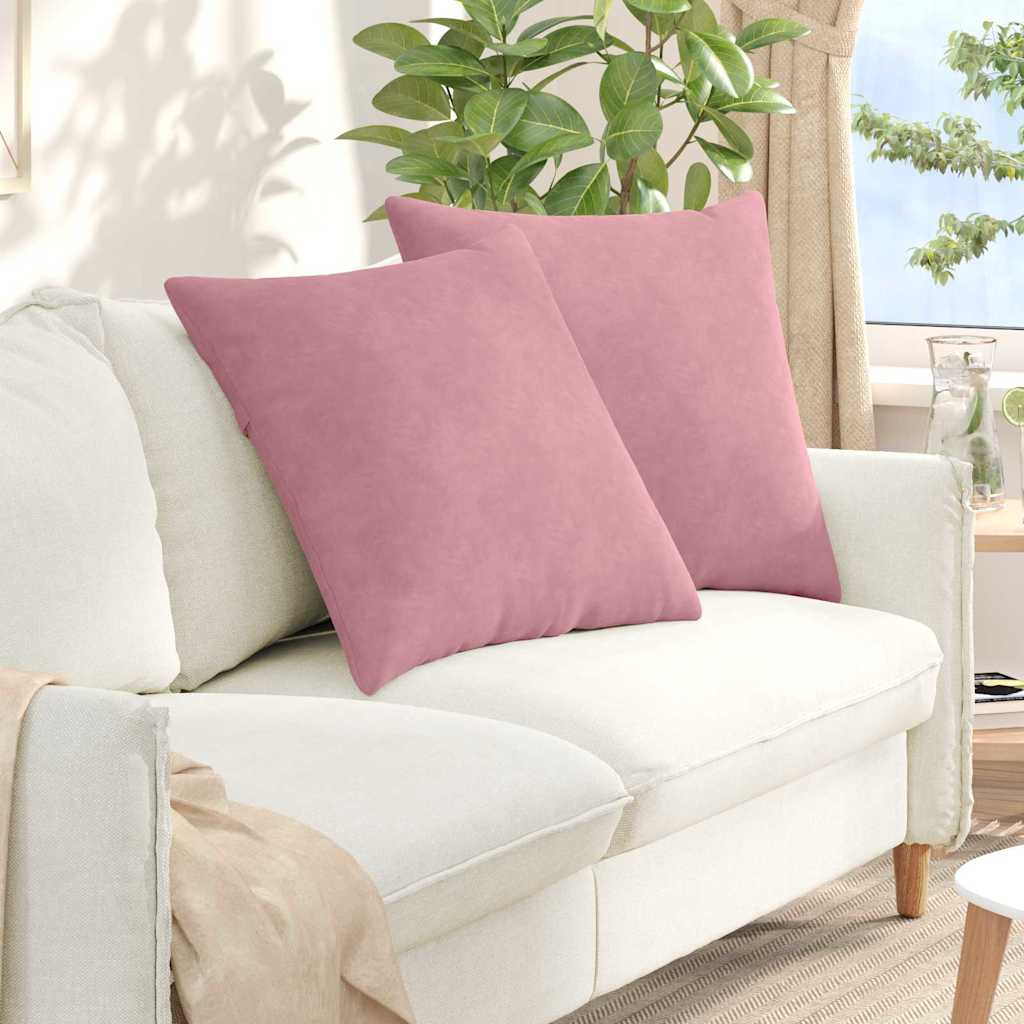 vidaXL Sofakissen 2 Stück Rosa 60 x 60 cm Cordstoff