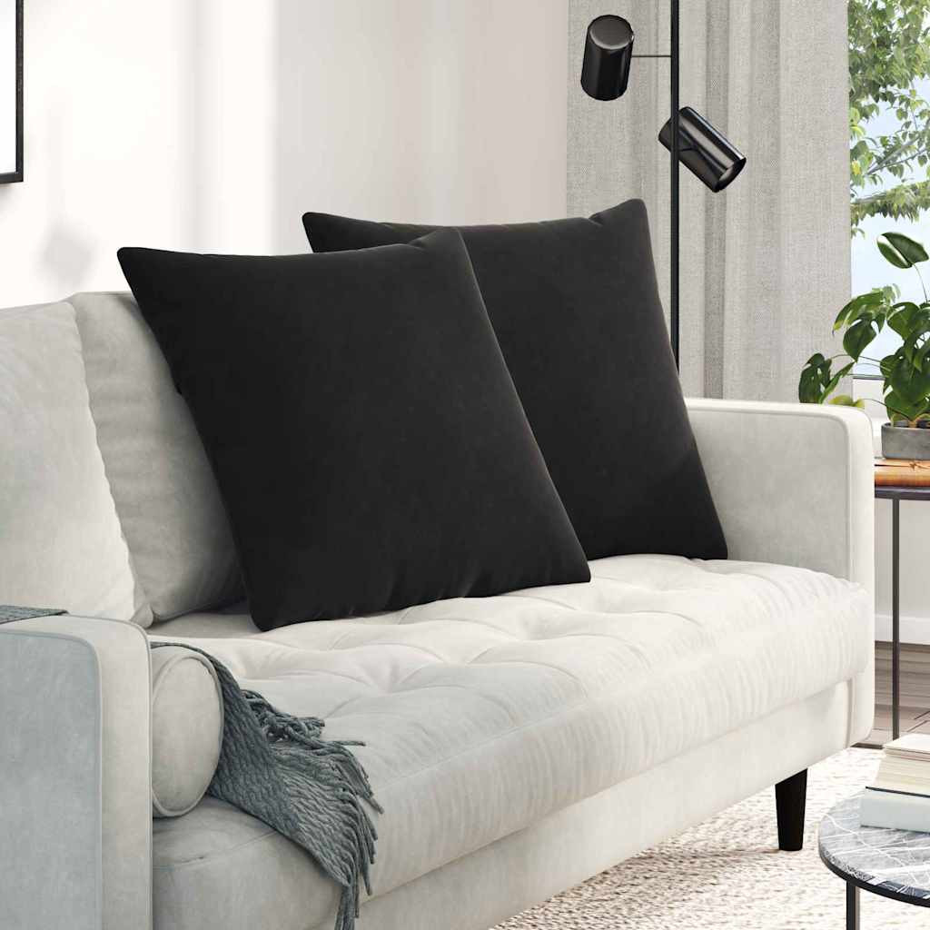 vidaXL Sofakissen 2 Stück Schwarz 60 x 60 cm Cordstoff