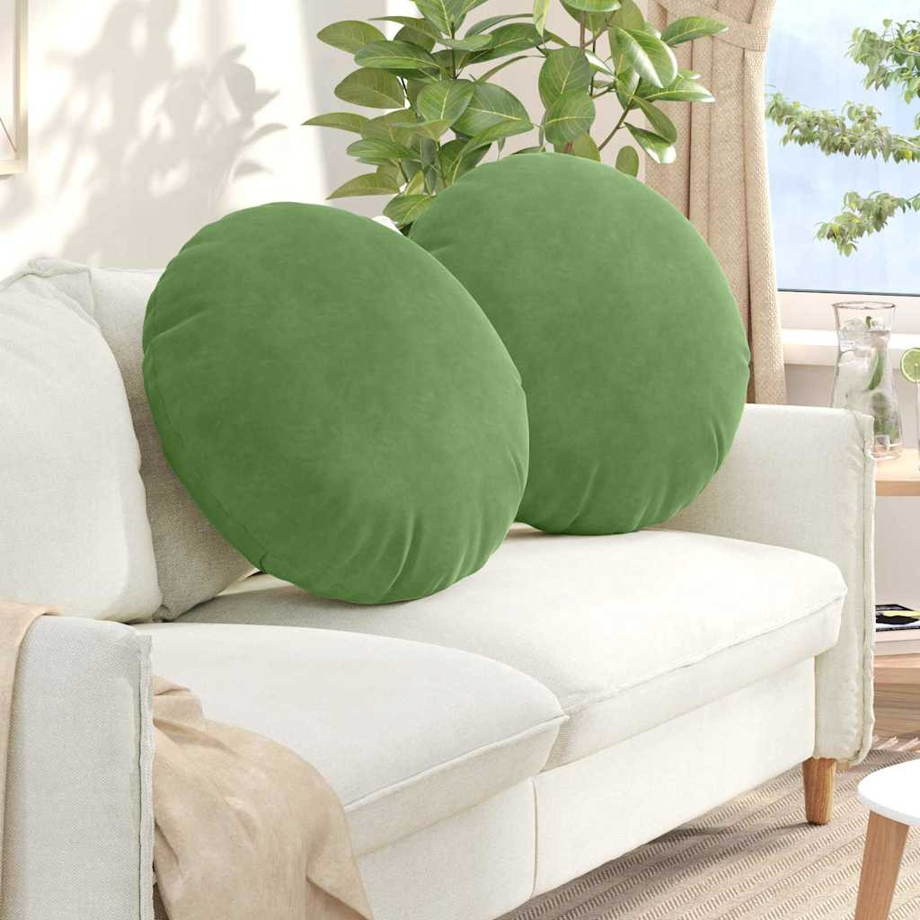 vidaXL Sitzkissen 2 Stück Hellgrün Ø 80 x 29 cm Samt