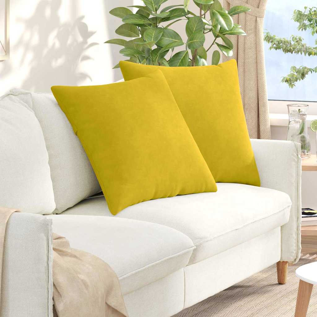 vidaXL Sofakissen 2 pcs Gelb 60 x 60 cm Cordstoff