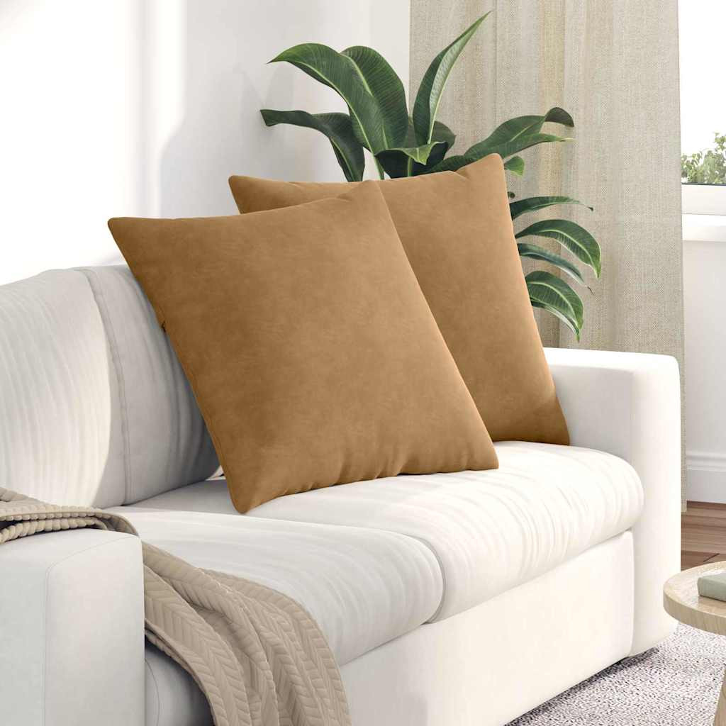 vidaXL Sofakissen 2 Stück Braun 60 x 60 cm Cordstoff
