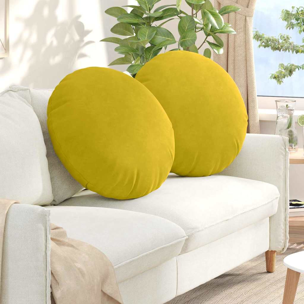 vidaXL Sitzkissen 2 pcs Gelb Ø 80 x 29 cm Samt