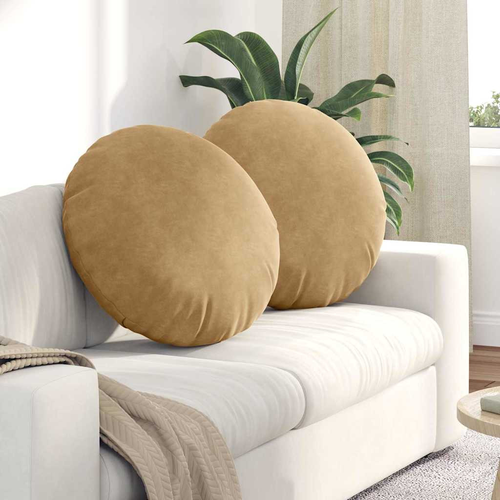 vidaXL Sitzkissen 2 pcs Braun Ø 80 x 29 cm Samt
