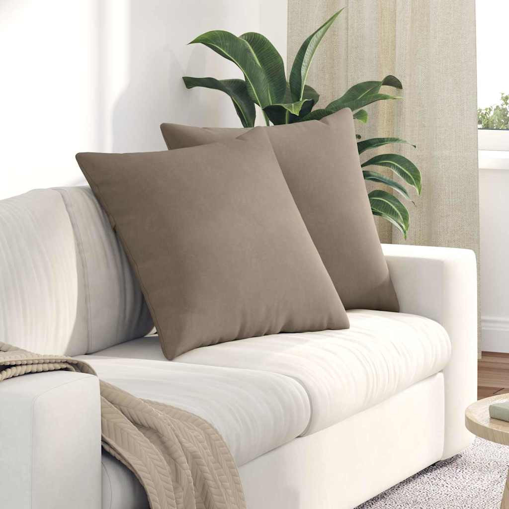 vidaXL Sofakissen 2 Stück Taupe 60 x 60 cm Stoff