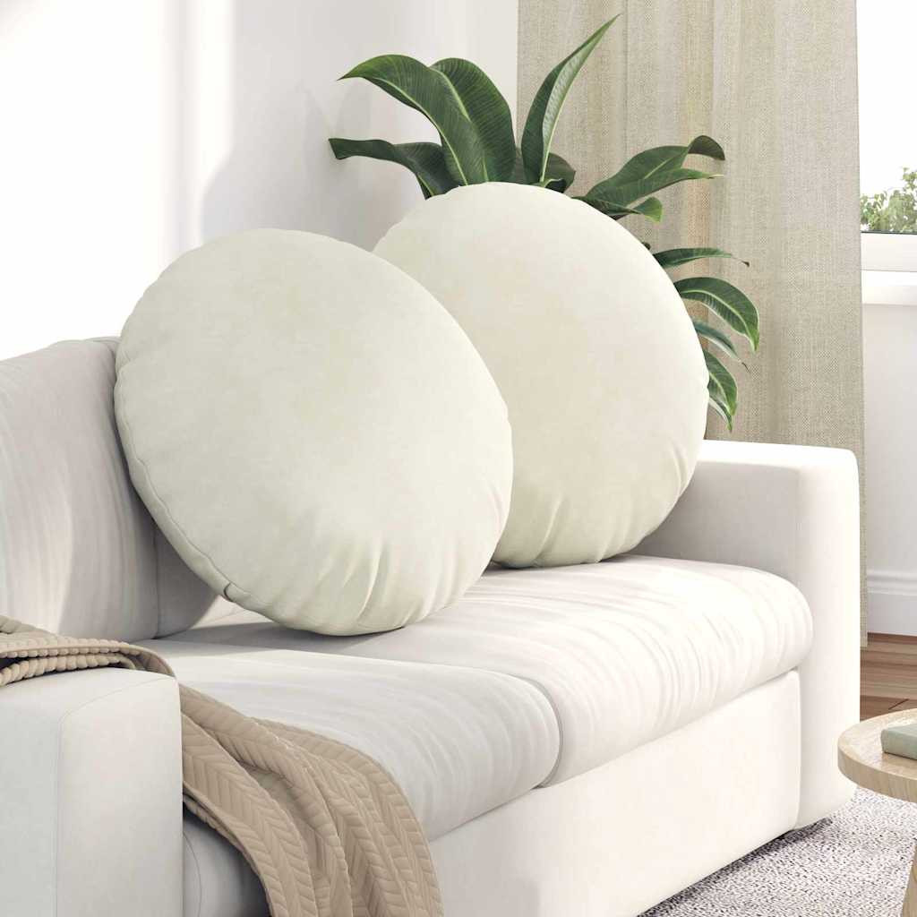 vidaXL Sitzkissen 2 pcs Creme Ø 80 x 29 cm Samt