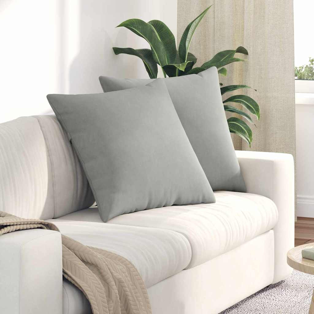 vidaXL Sofakissen 2 Stück Hellgrau 60 x 60 cm Stoff
