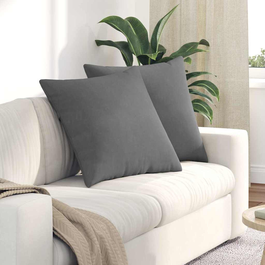 vidaXL Sofakissen 2 Stück Dunkelgrau 60 x 60 cm Stoff