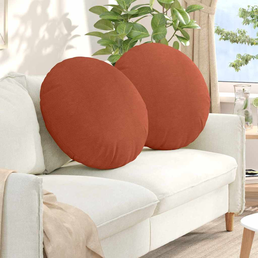 vidaXL Sitzkissen 2 pcs Rot-Orange Ø 80 cm Cordstoff