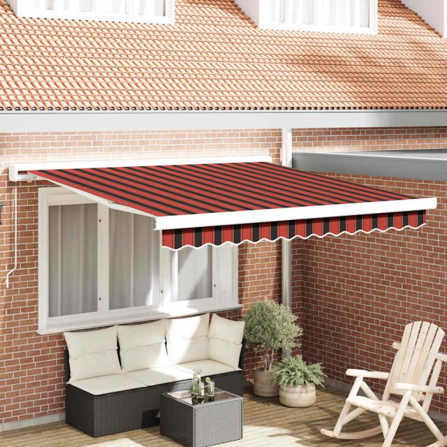 vidaXL Ausziehbare Markise Rot und Schwarz 300 x 250 cm
