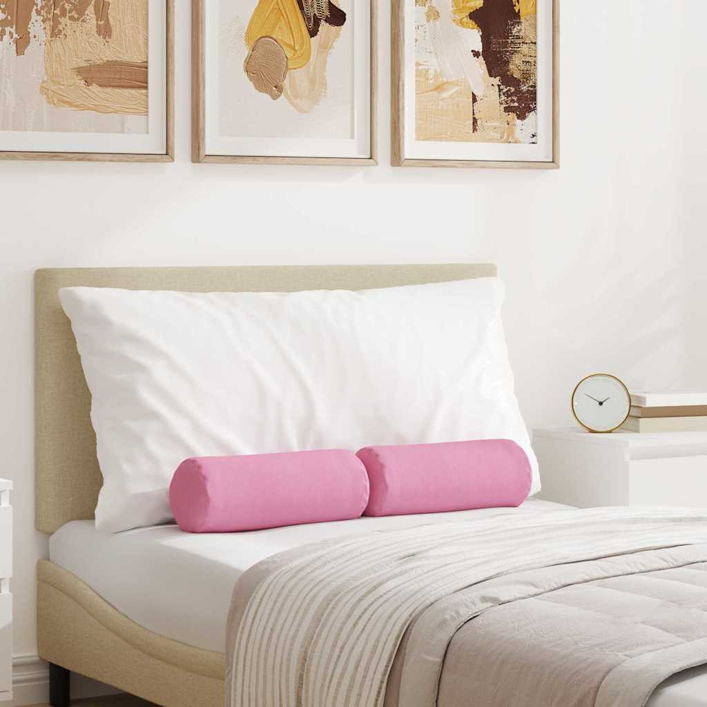 vidaXL Bolsterkissen 2 Stück Rosa Ø 15 x 40 cm Stoff