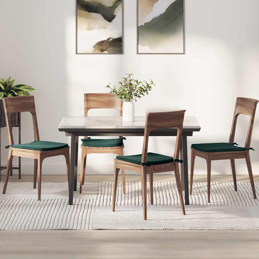 vidaXL Sitzkissen 4 pcs Dunkelgrün 40 x 40 x 3 cm Samt