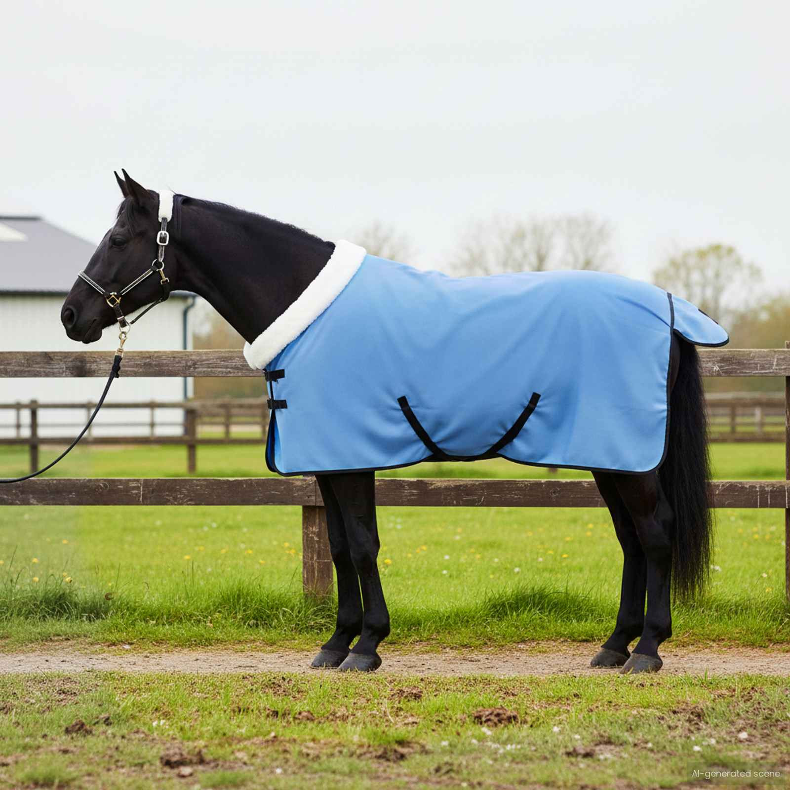 vidaXL Pferdedecke Volles Aqua 95 cm Polarfleece