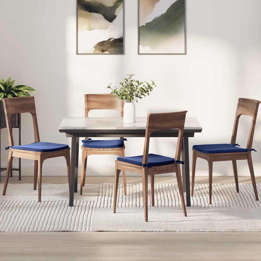 vidaXL Sitzkissen 4 pcs Polizeiblau 40 x 40 x 3 cm Samt