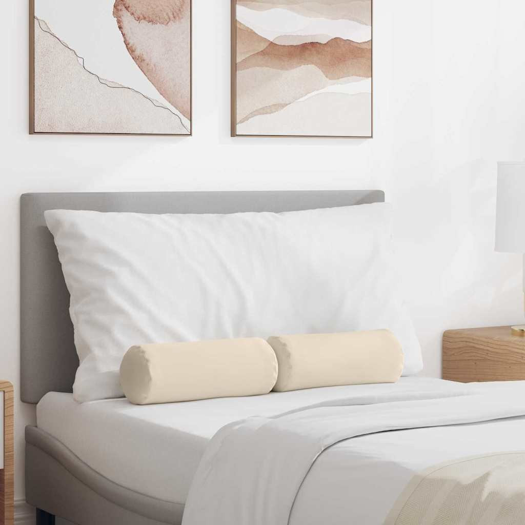 vidaXL Bolsterkissen 2 Stück Beige Ø 15 x 40 cm Mikrofaserstoff