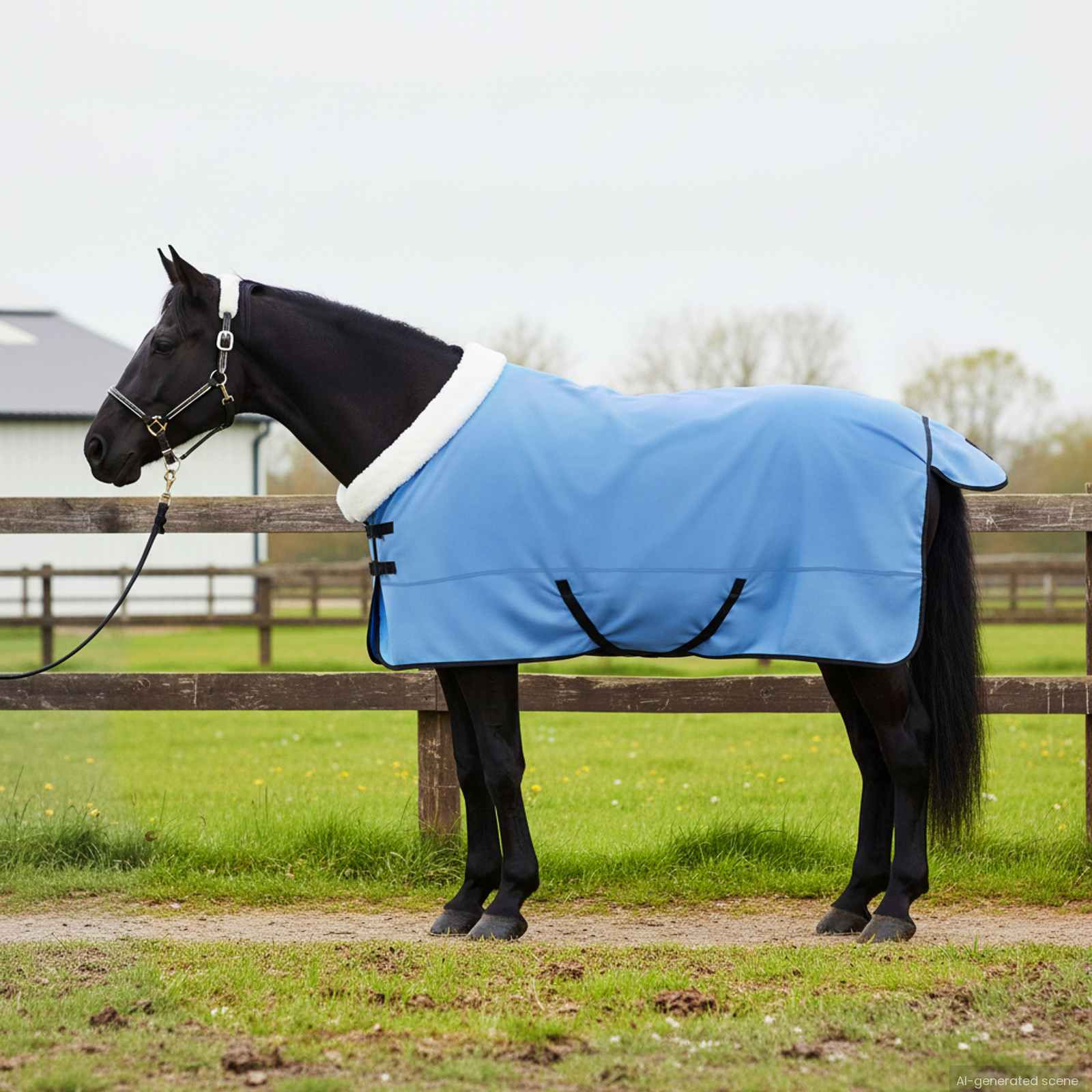 vidaXL Pferdedecke Volles Aqua 125 cm Polarfleece