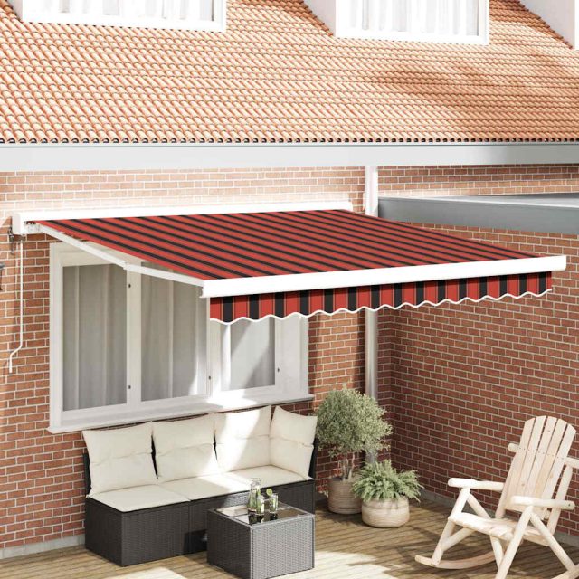 vidaXL Ausziehbare Markise Orange und Braun 300 x 250 cm