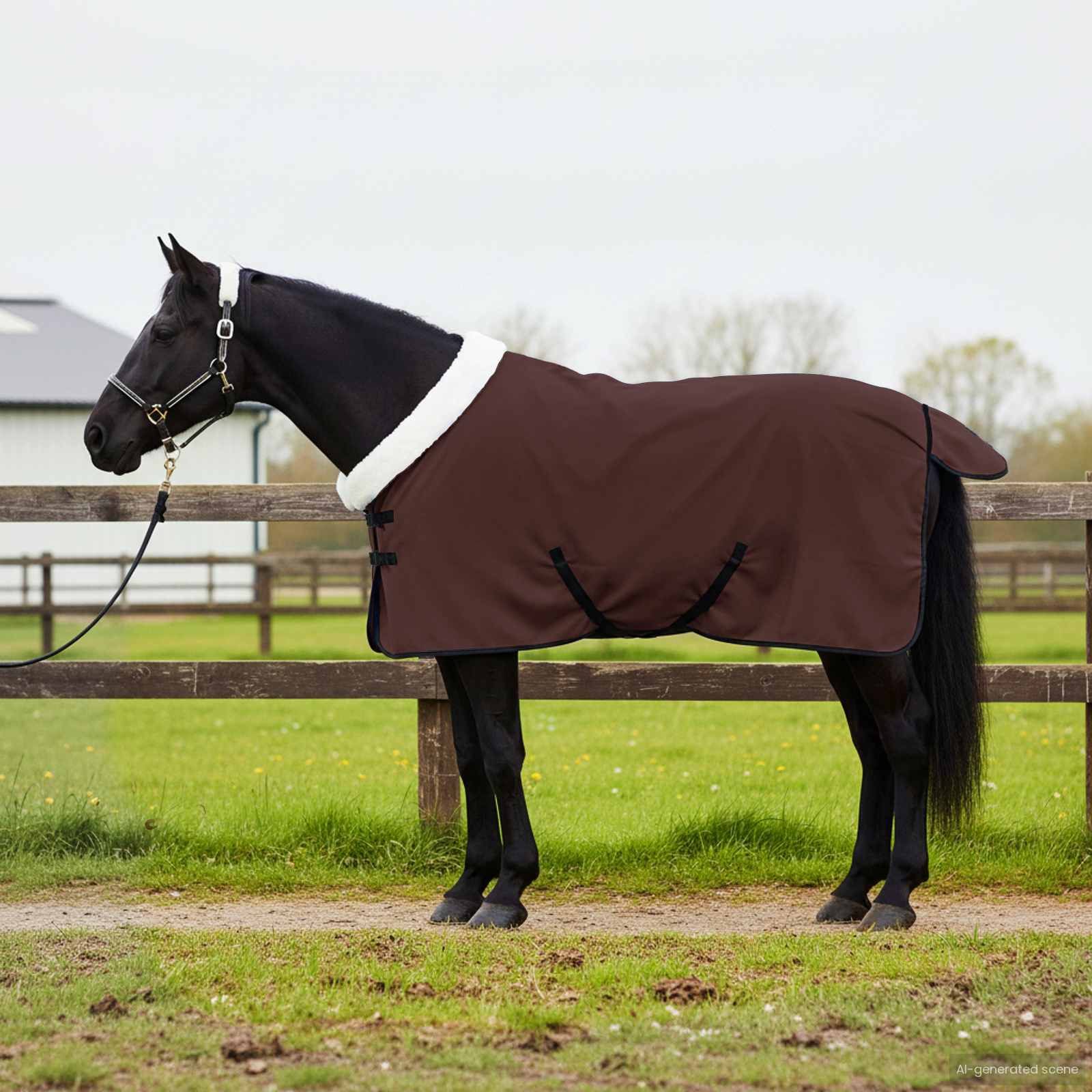 vidaXL Pferdedecke Volles Dunkelbraun 85 cm Polarfleece