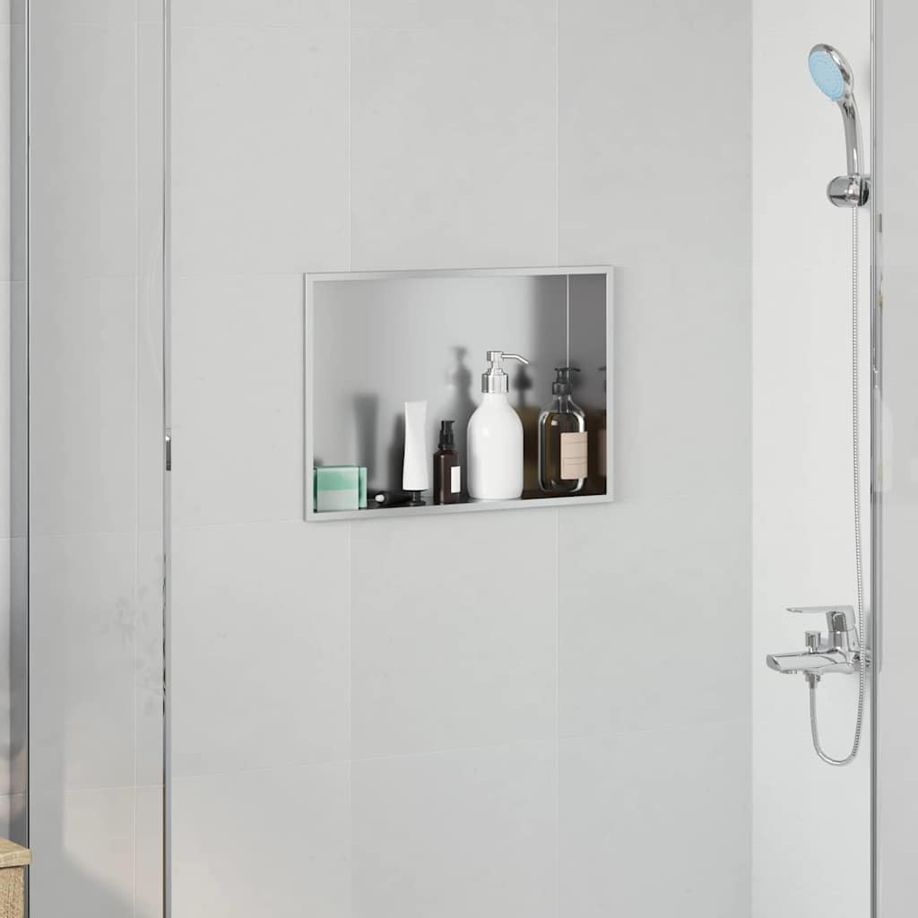 vidaXL Duschnische Silber 45 x 30 x 9,5 cm Edelstahl