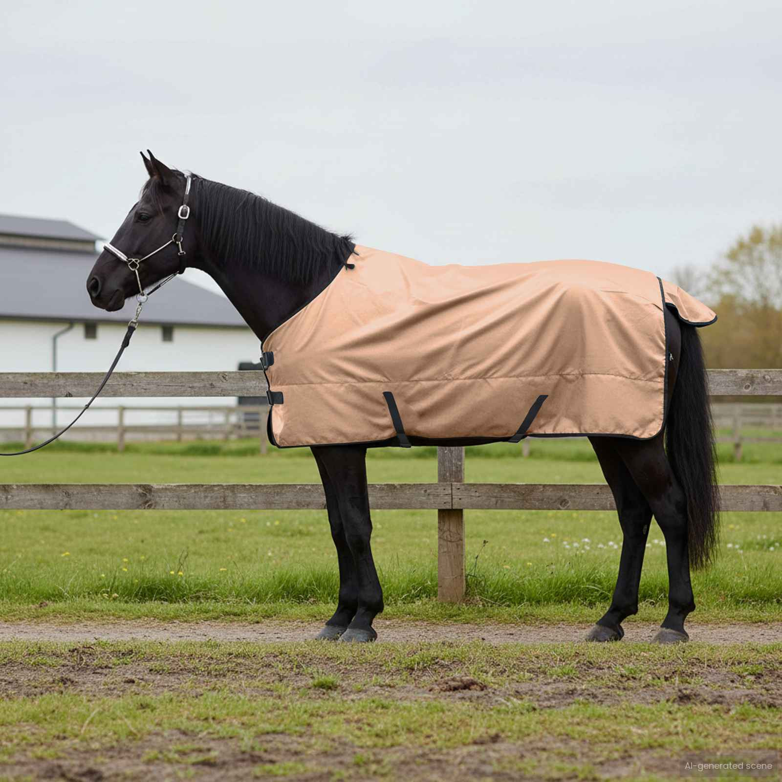 vidaXL Pferdedecke Cappuccino 165 cm Polyester