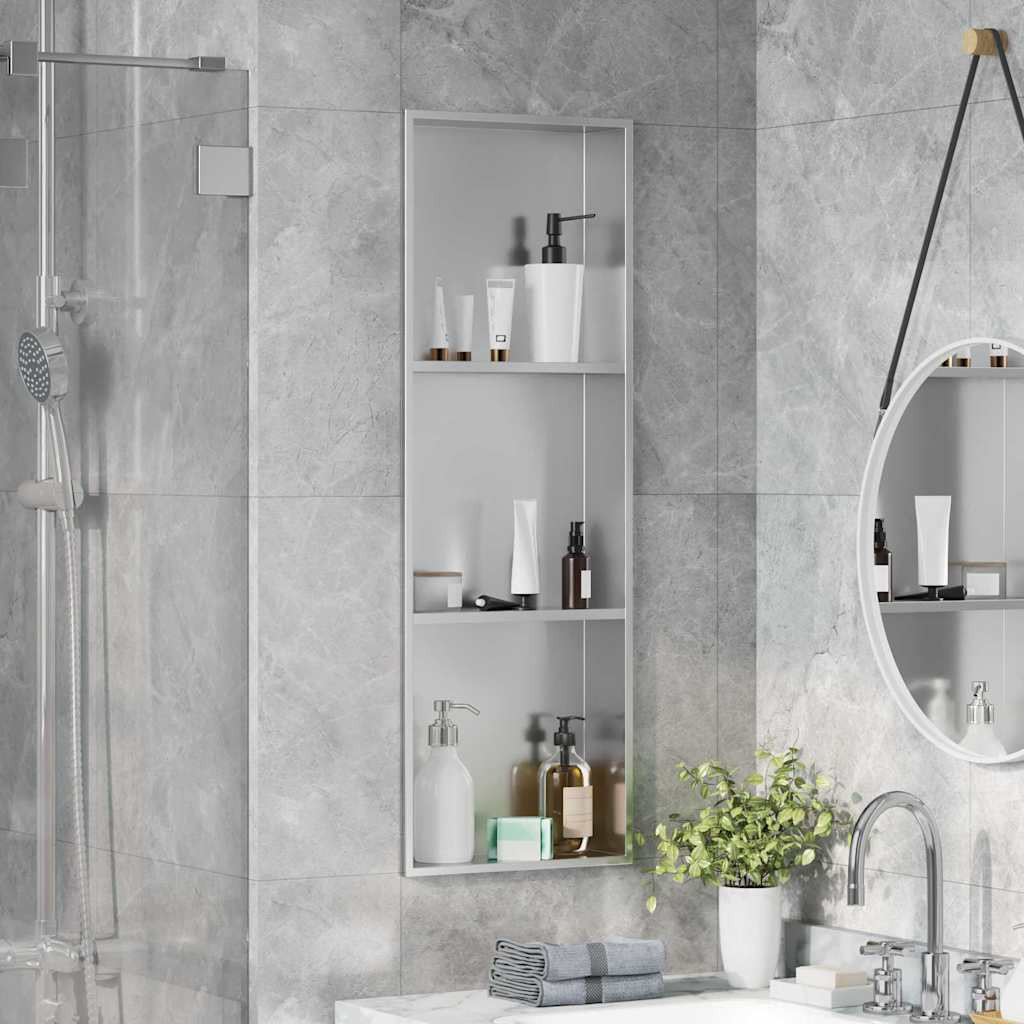 vidaXL Duschnische Silber 90 x 30 x 9,5 cm Edelstahl