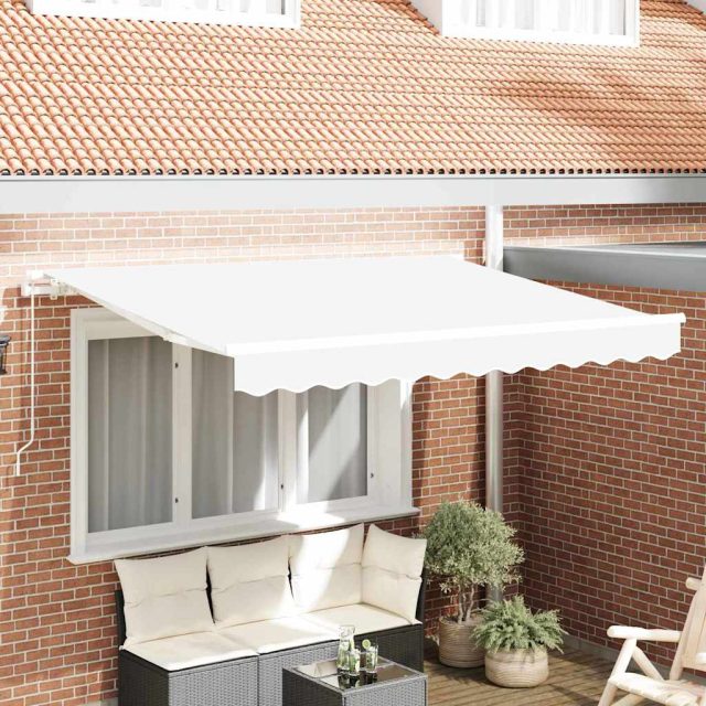 vidaXL Einziehbare Markise Weiß 300 x 200 cm Stoff