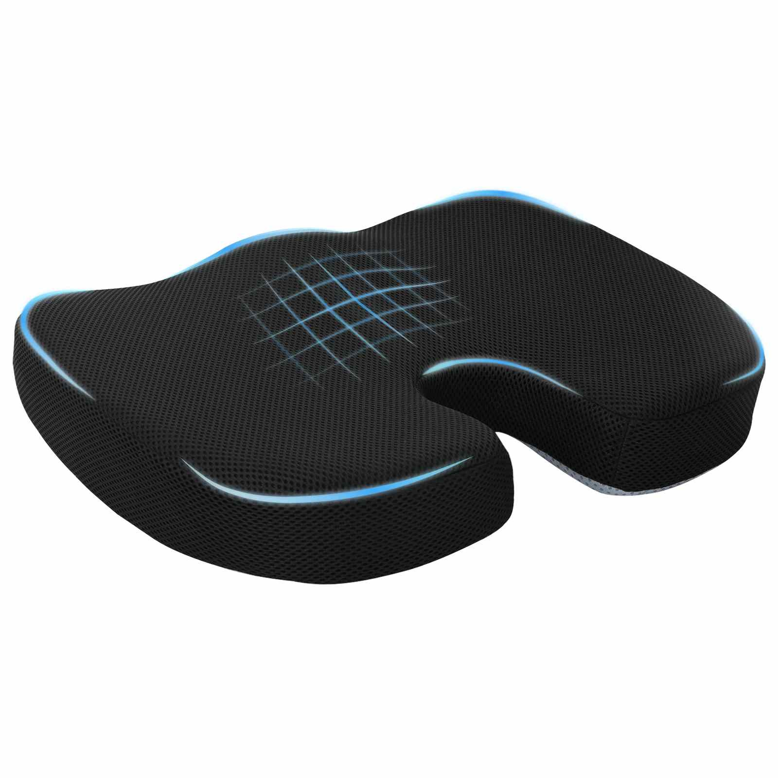 vidaXL Sitzkissen Einfarbig Schwarz 47 x 36,5 x 8 cm Viscoschaum