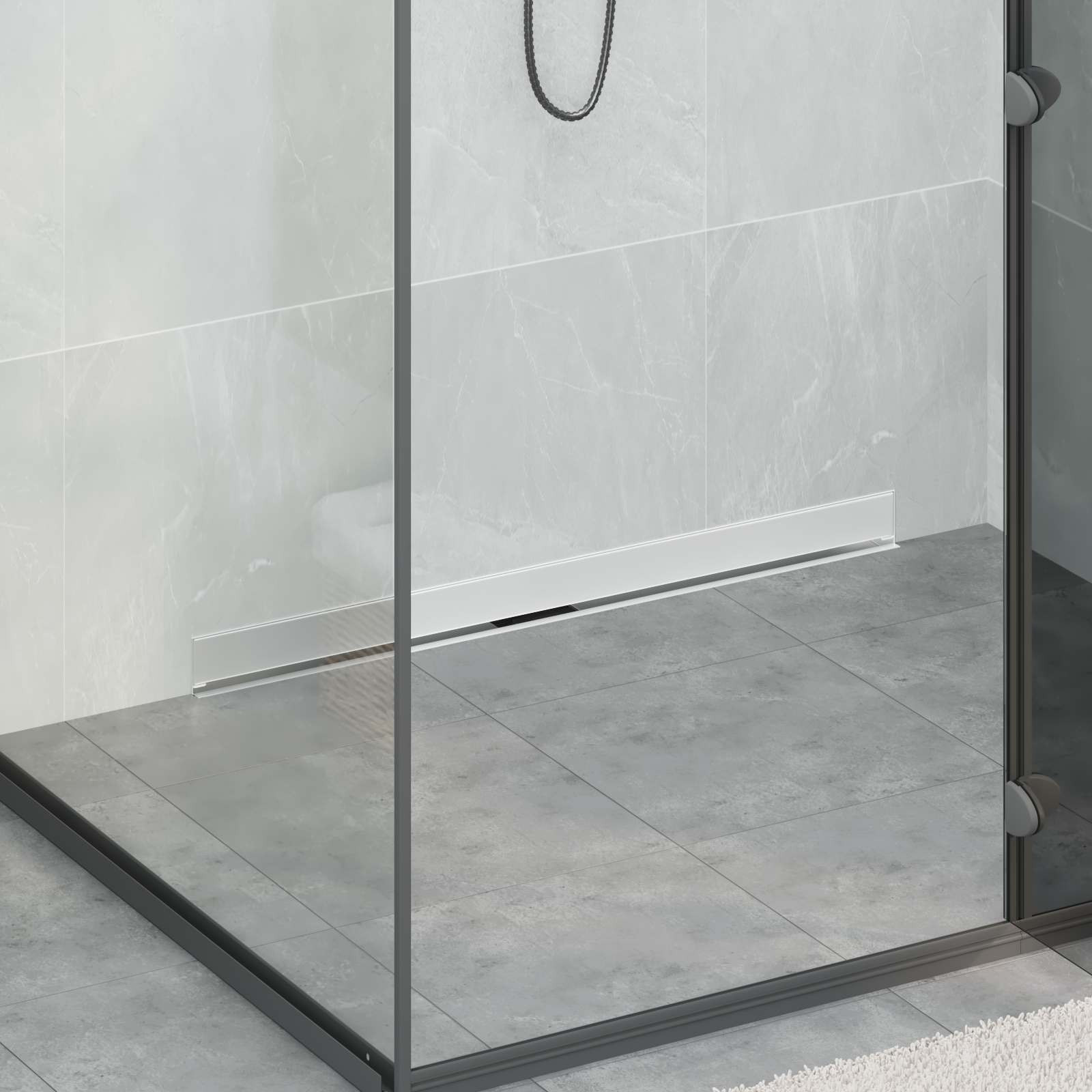 vidaXL Wandmontierter Duschablauf Silber 90 cm Edelstahl 304