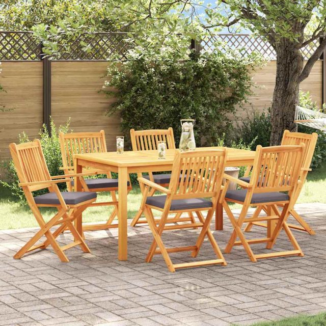 vidaXL Klappstuhl 6 pcs Grau 49 x 57,5 x 92 cm Massivholz Akazie
