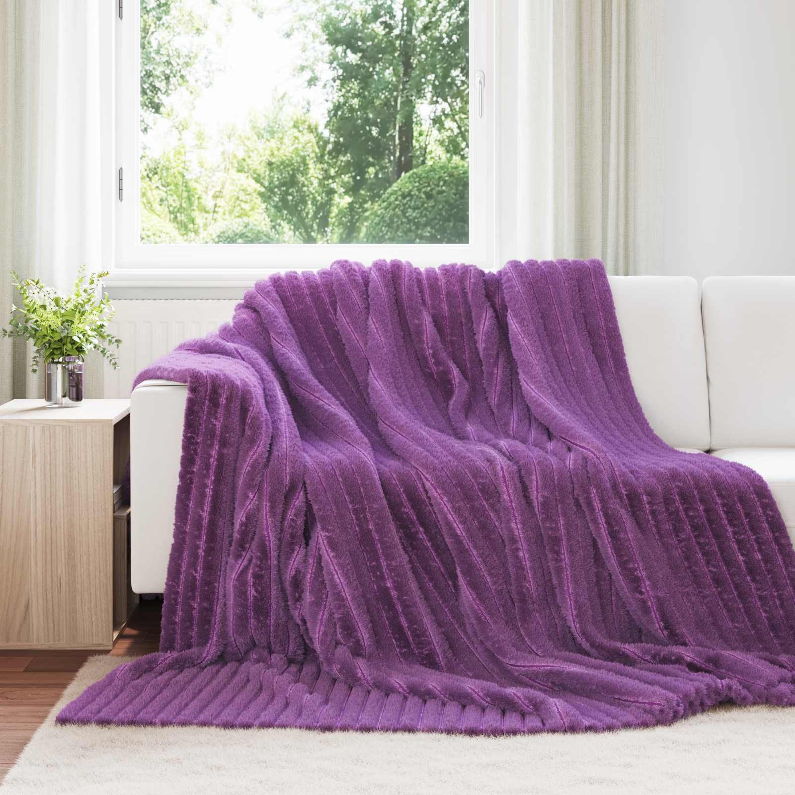 vidaXL Wohndecken 6 pcs Lila 270 x 240 cm Fleece