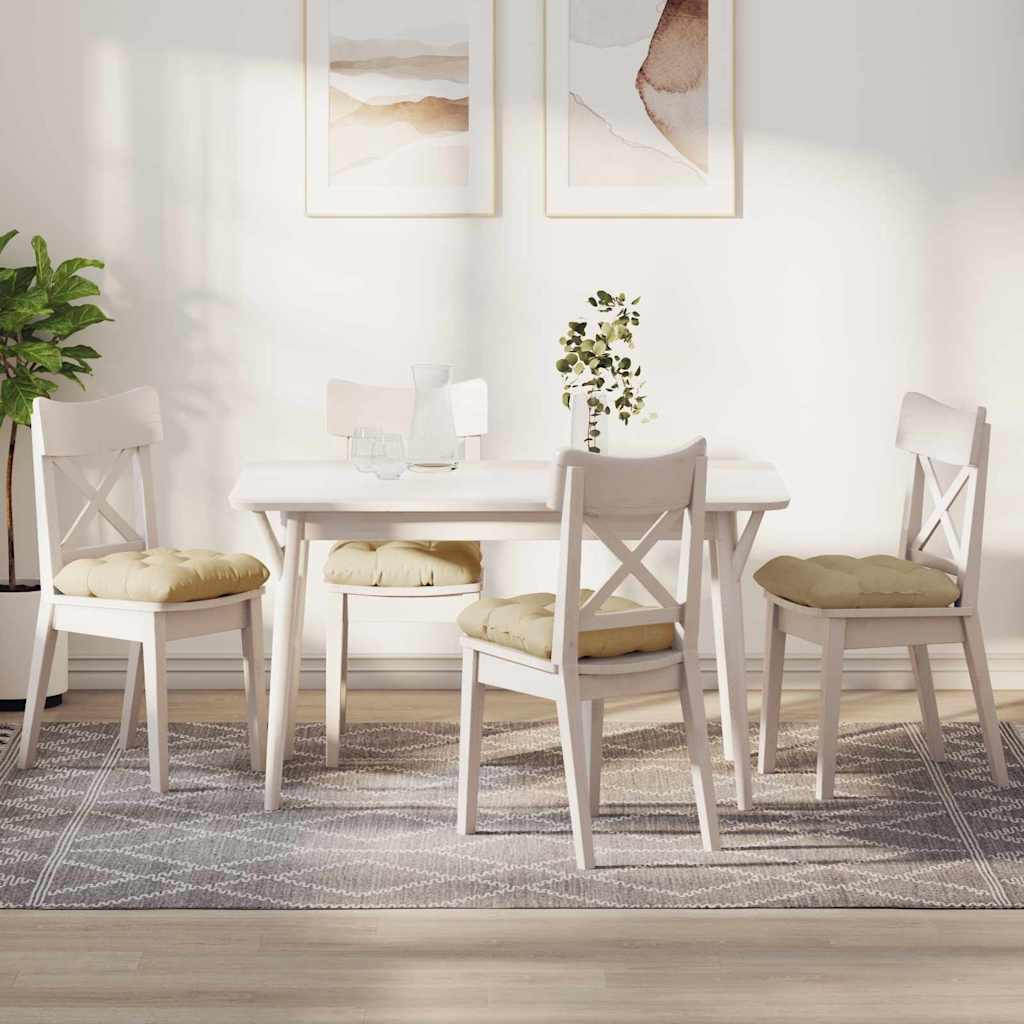 vidaXL Sitzkissen 4 pcs Stoff Creme 40 x 40 x 12 cm