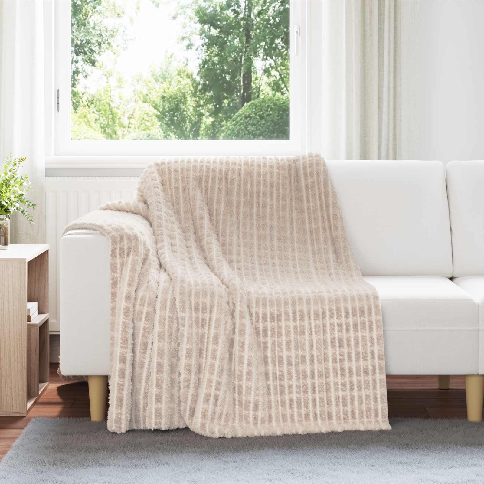 vidaXL Überwurfdecke Beige 200 x 150 cm Fleece