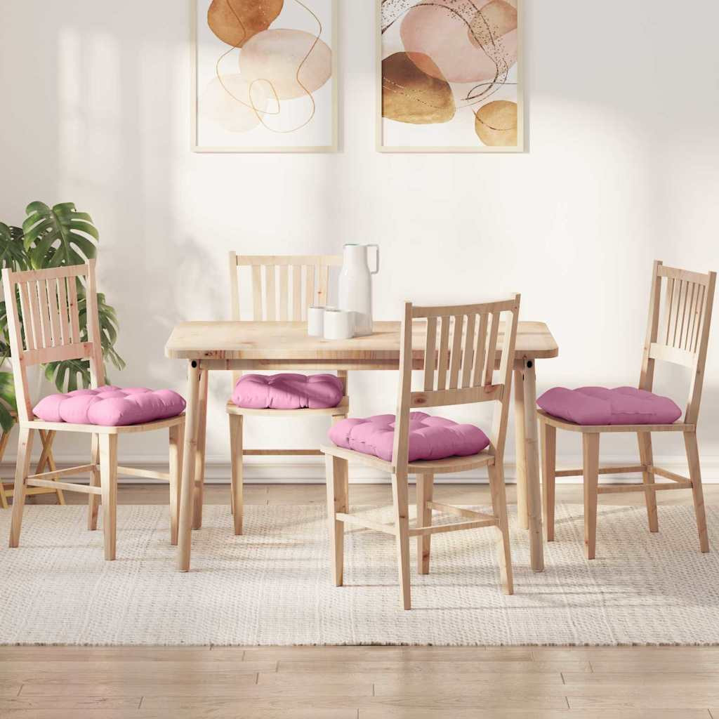 vidaXL Sitzkissen 4 pcs Stoff Rosa 40 x 40 x 12 cm