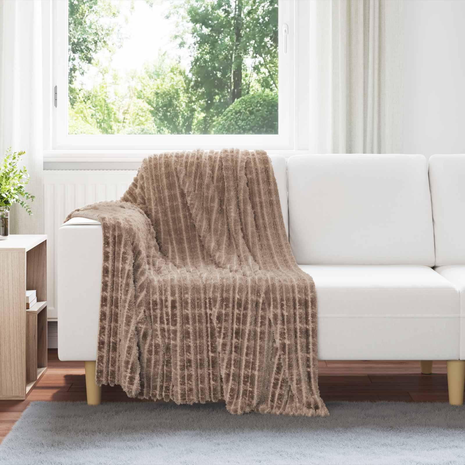 vidaXL Überwurfdecke Kamel 150 x 130 cm Fleece